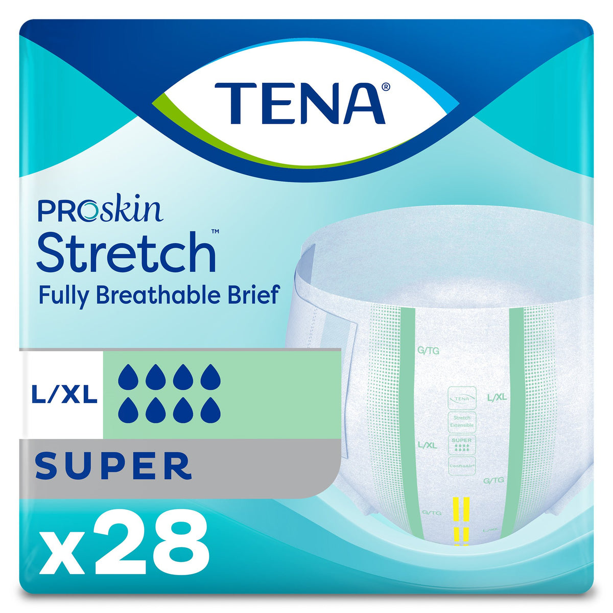 Tena� ProSkin Stretch� Super Incontinence Brief, Large / Extra Large-Unisex Adult Incontinence Brief TENA ProSkin Stretch� Super Large / X-Large Disposable Heavy Absorbency