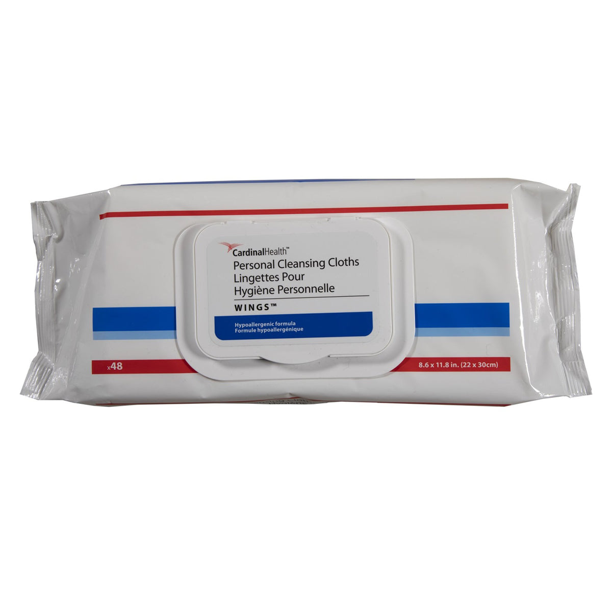 Cardinal Health Wings Personal Cleansing Cloths, Soft Pack-Personal Cleansing Wipe Cardinal Health Wings Soft Pack Scented 48 Count