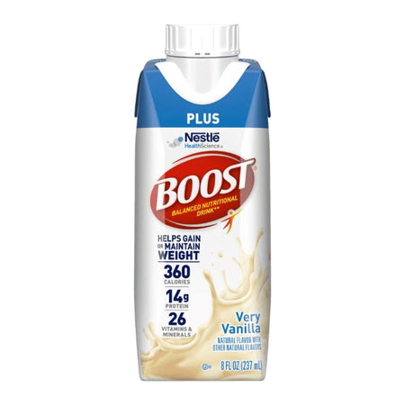 Boost® Plus Strawberry Balanced Nutritional Drink, 8-ounce bottle - Nutritionals and Feeding Supplies>Nutritionals>Oral Su...