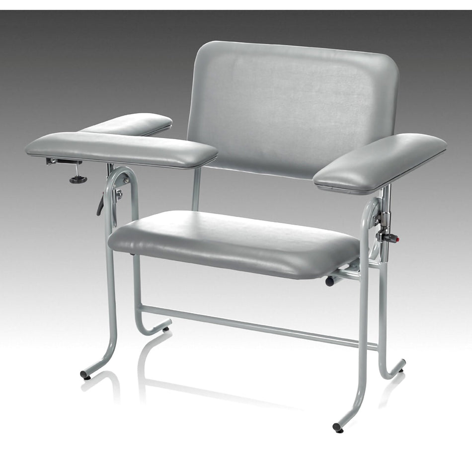 Blood Drawing Chair McKesson 1 Straight Arm / 1 Flip Up Arm Gray