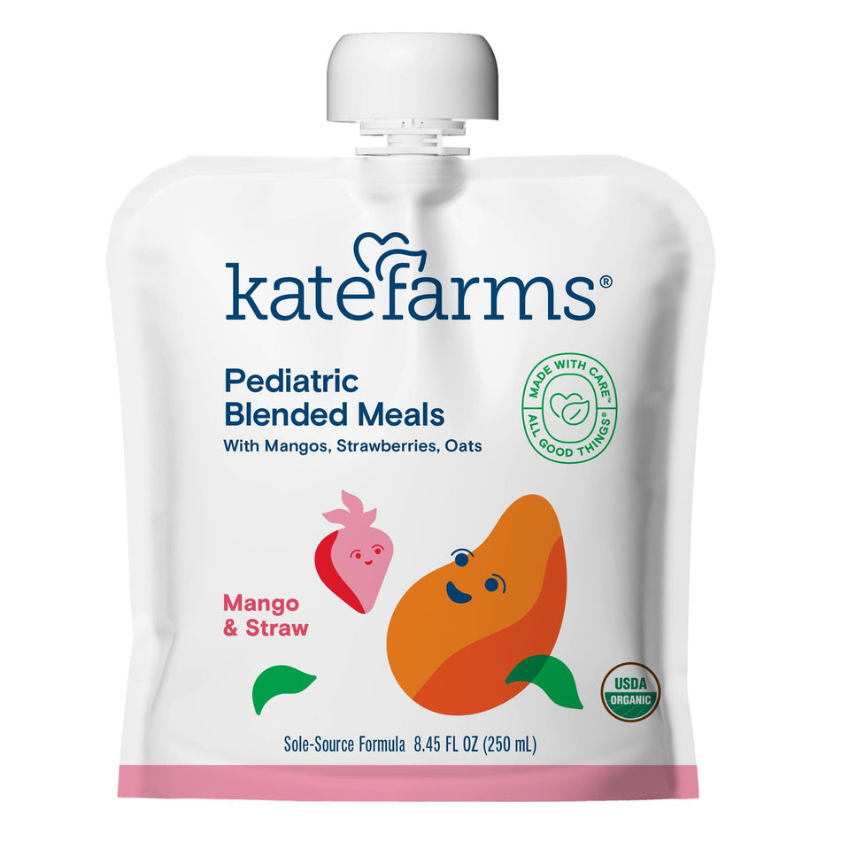 Pediatric Tube Feeding Formula Kate Farms Mango / Strawberry Flavor 8.45 oz. / 250 mL Pouch Liquid Organic Pea Protein