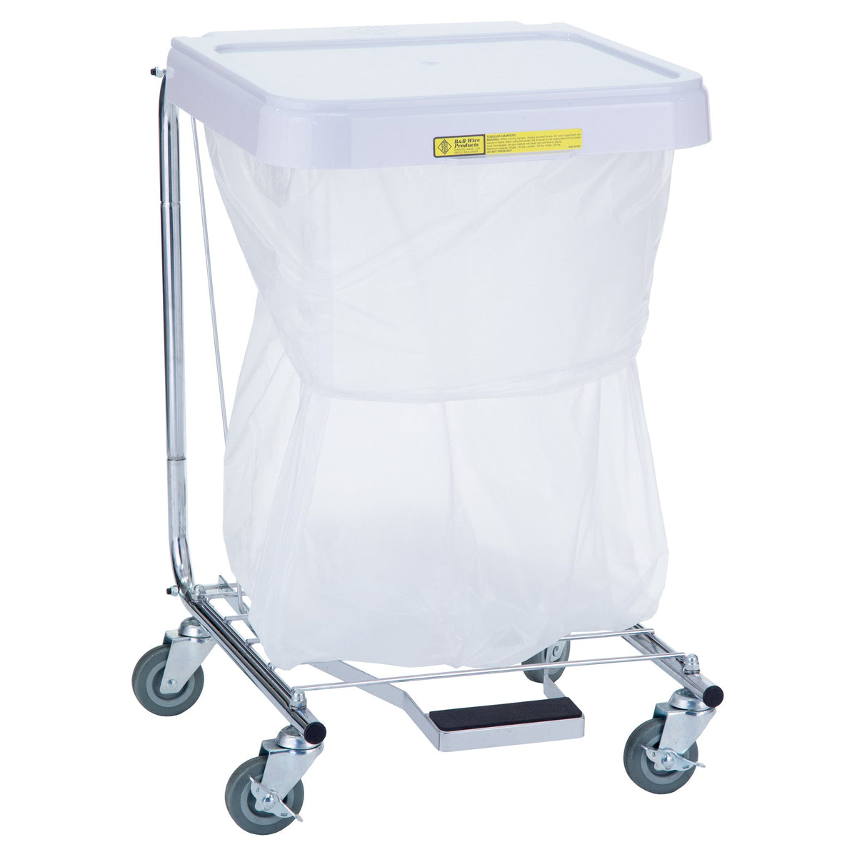 Hamper Stand Medium Duty Square Opening Foot Pedal Self-Closing Lid