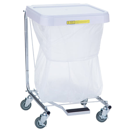 Hamper Stand Medium Duty Square Opening Foot Pedal Self-Closing Lid