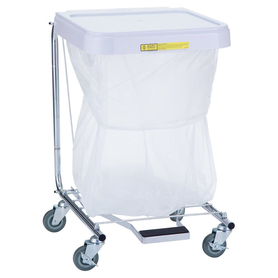 Hamper Stand Medium Duty Square Opening Foot Pedal Self-Closing Lid