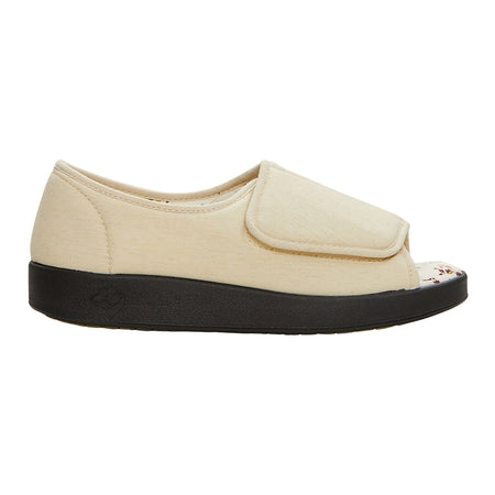 Silverts® Women's Indoor/Outdoor Extra Wide Open Toe Shoes, Beige, Size 12