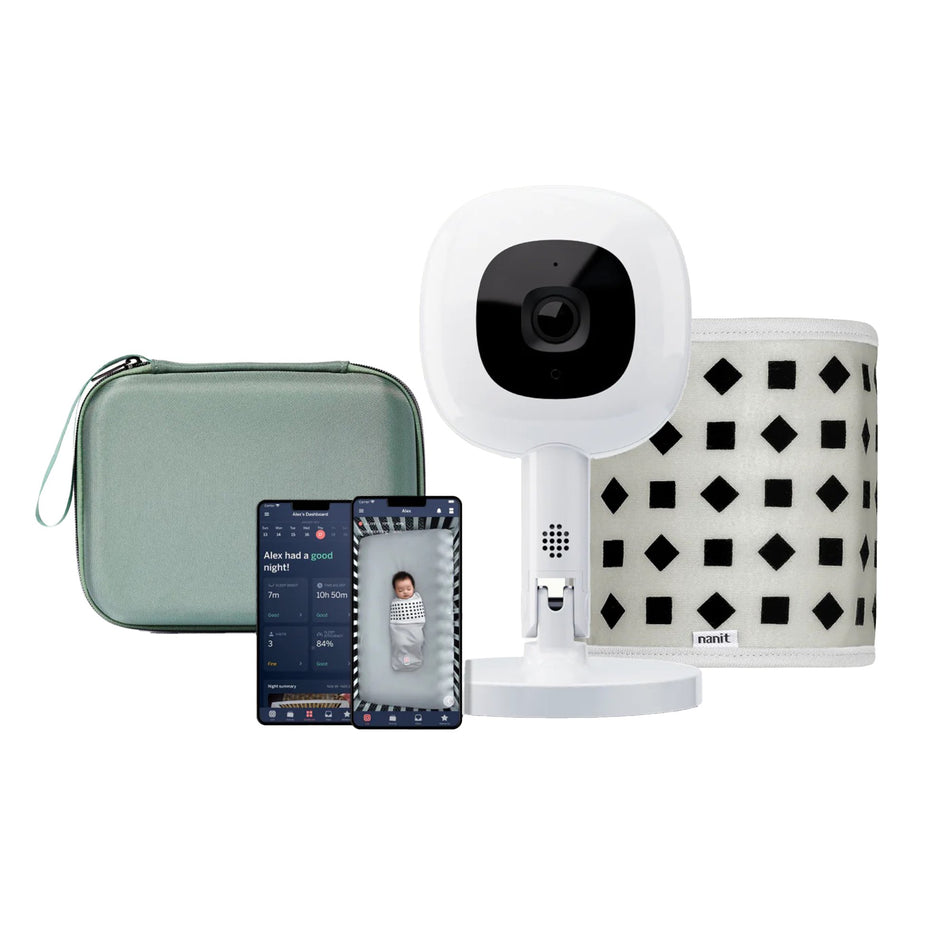 The Traveling Camera Bundle Nanit Includes: Gray Case, Flex Stand, Camera For use with Nanit Sleep Monitor