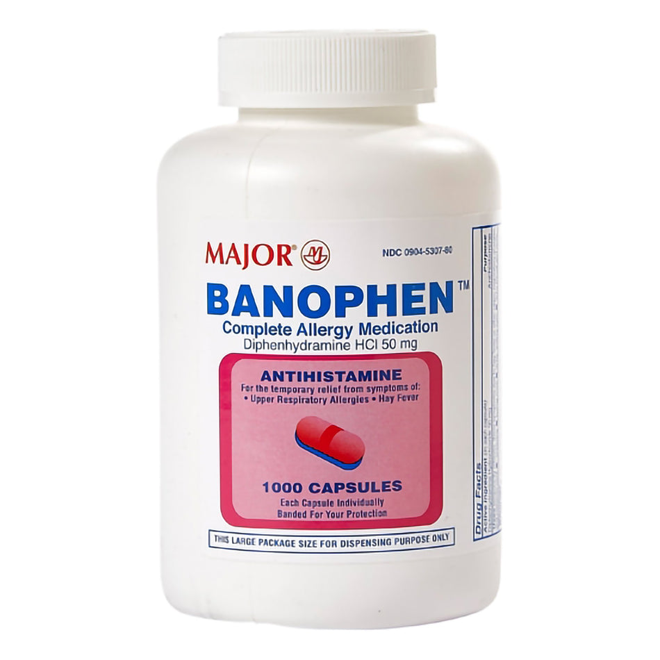 Allergy Relief Banophen® 50 mg Strength Capsule 1,000 per Bottle