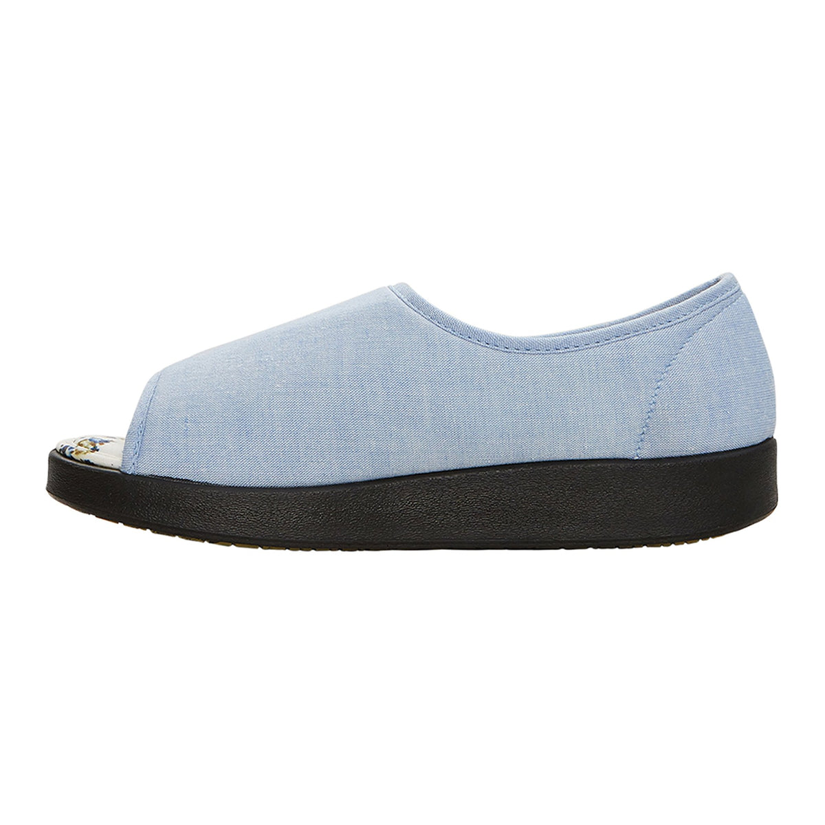 Silverts® Women's Indoor/Outdoor Extra Wide Open Toe Shoes, Denim, Size 8