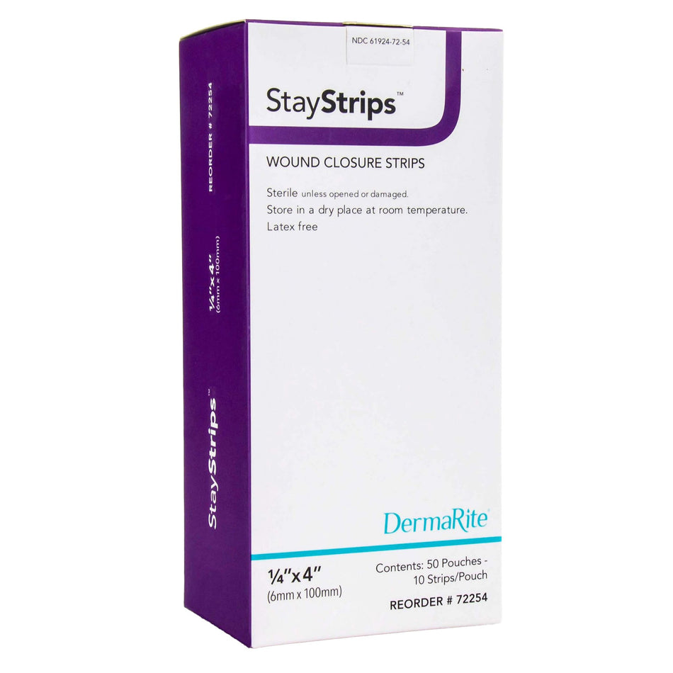 Skin Closure Strip StayStrips® 1/8 X 3 Inch Nonwoven Material Flexible Strip White