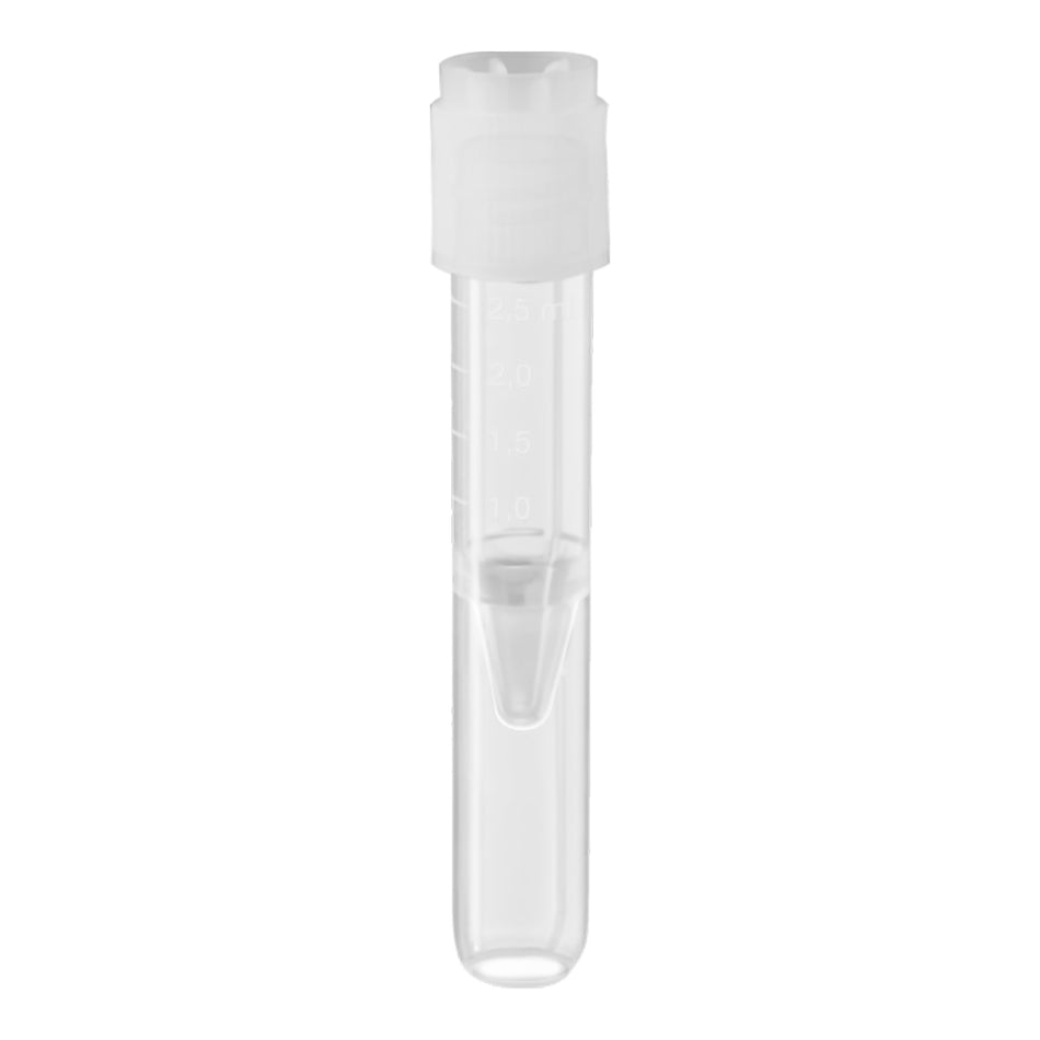 Test Tube Plain 2.5 mL Screw Cap Polypropylene Tube