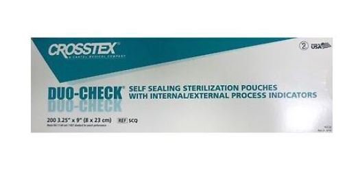 Sterilization Pouch Duo-Check® Ethylene Oxide (EO) Gas / Steam 3-1/4 X 9 Inch Transparent Blue / White Self Seal Paper / Film