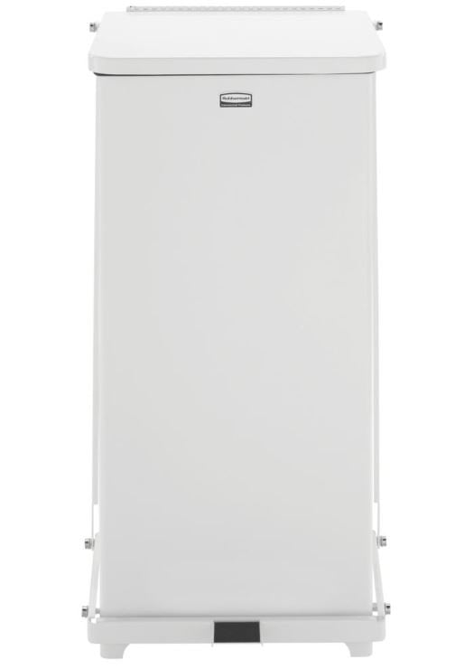 Trash Can Rubbermaid® Defenders® 96 Quart / 24 gal. White Steel Square