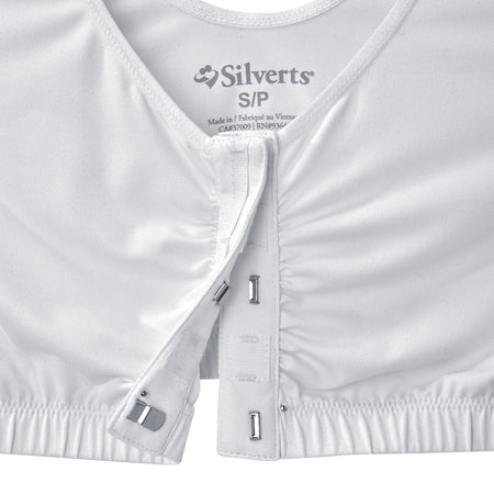 Adaptive Front Closure Bra Silverts® Eezee White Medium 32 to 35 Inch