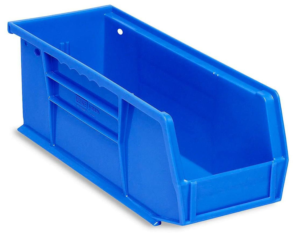 Stackable Storage Bin Uline® Blue Plastic 4 X 4 X 11 Inch