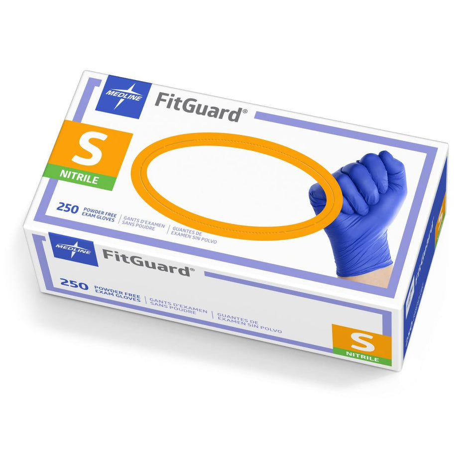 Exam Glove FitGuard™ Small NonSterile Nitrile Standard Cuff Length Textured Fingertips Blue Chemo Tested