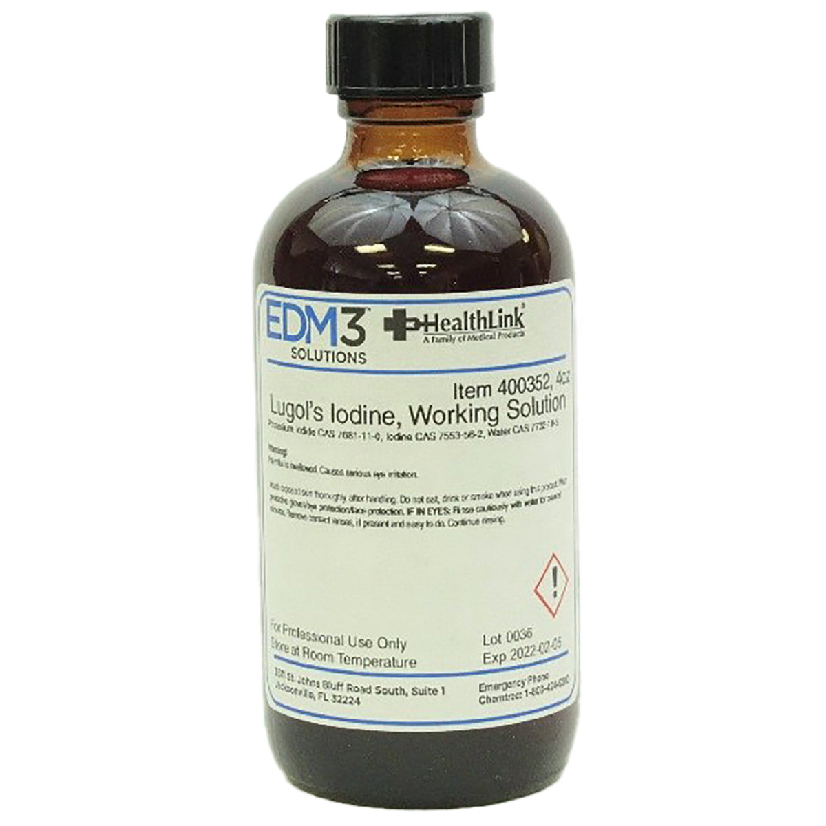 Lugol's Iodine Stain 4 oz. - Clinical Laboratory>Laboratory Equipment>Slide Stainers and Accessories>Stains - EDM 3 LLC
