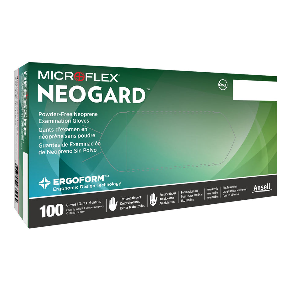 Exam Glove Neogard® Small NonSterile Polychloroprene Standard Cuff Length Textured Fingertips Green Not Rated