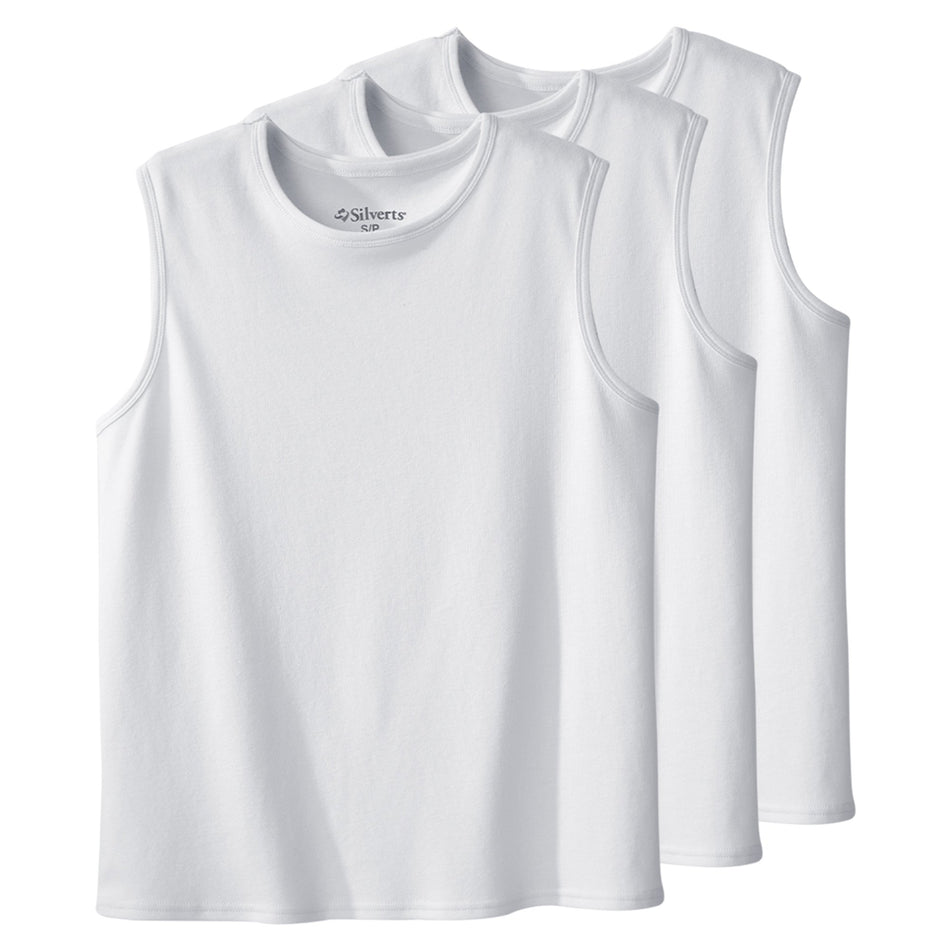 Adaptive Undershirt Silverts® Medium White Without Pockets Sleeveless Female