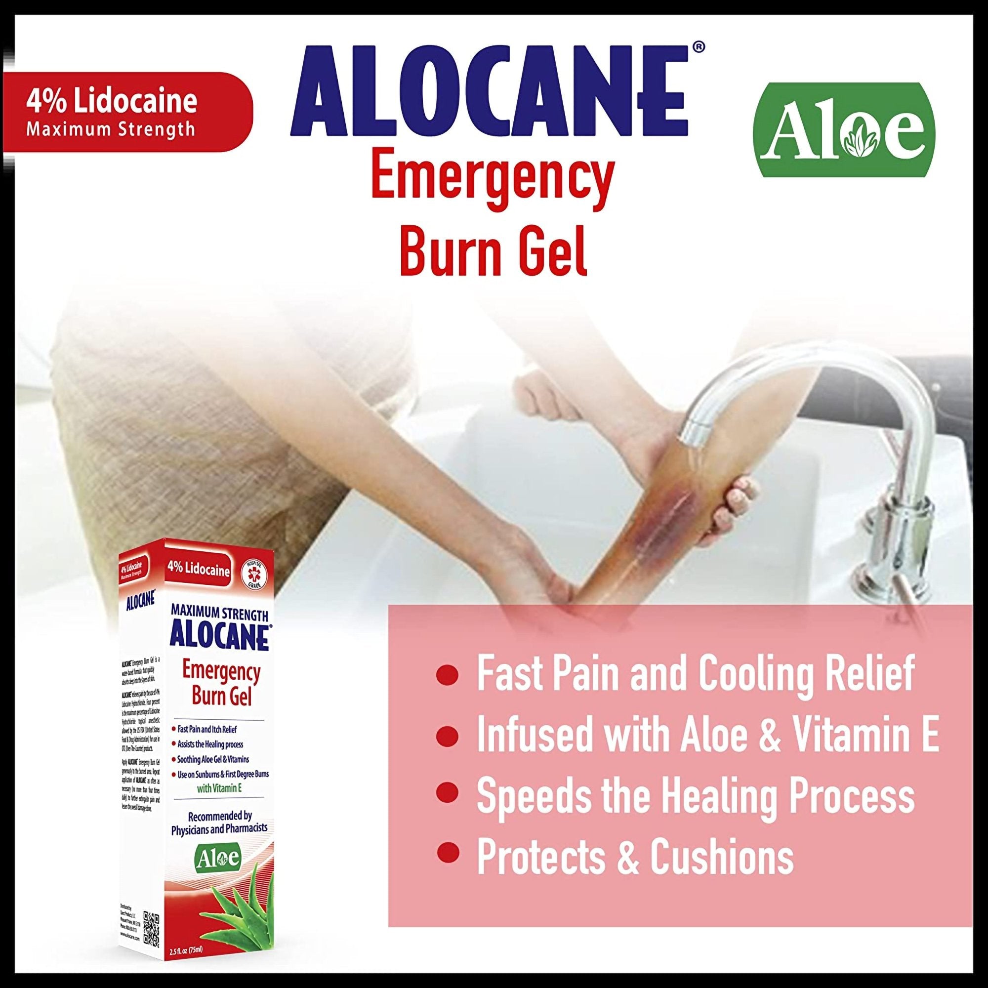 Alocane Emergency Burn Gel, Maximum Strength