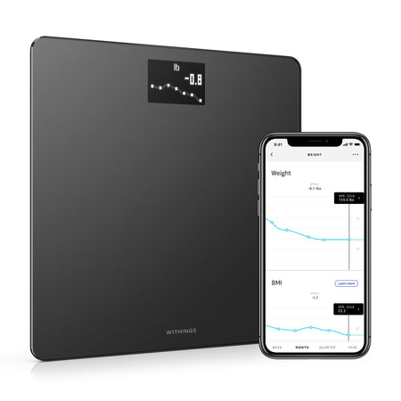 Floor Scale Withings Digital Display 5 -> 180kg (9 -> 396lb) Black Battery Operated