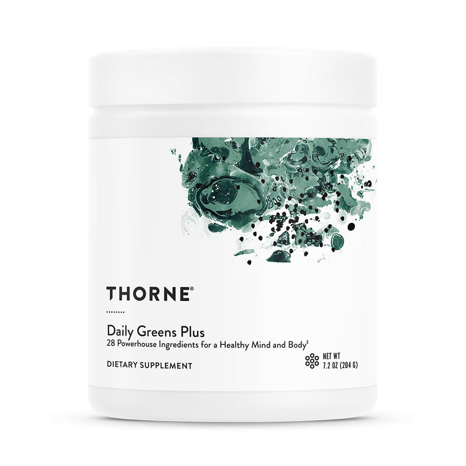 Dietary Supplement THORNE® Daily Greens Plus Ashwagandha Extract (Withania somnifera) 225 mg Strength Powder 7 oz. Mint Flavor