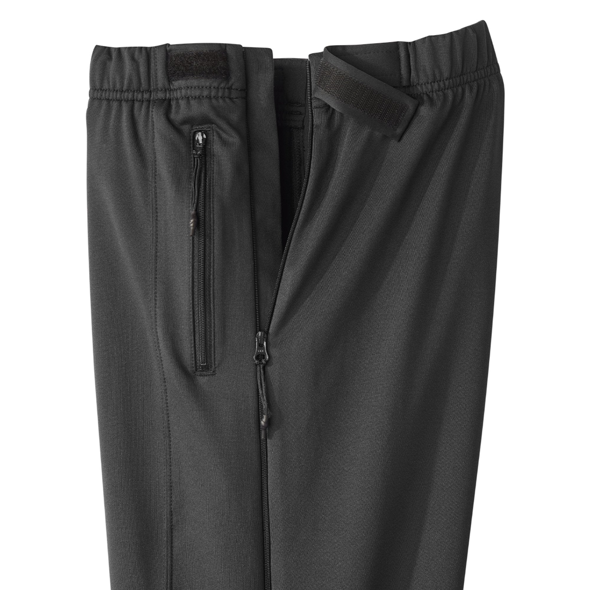 Silverts® Men's Easy Touch Side Zip Pant with Catheter Access, Black, Large