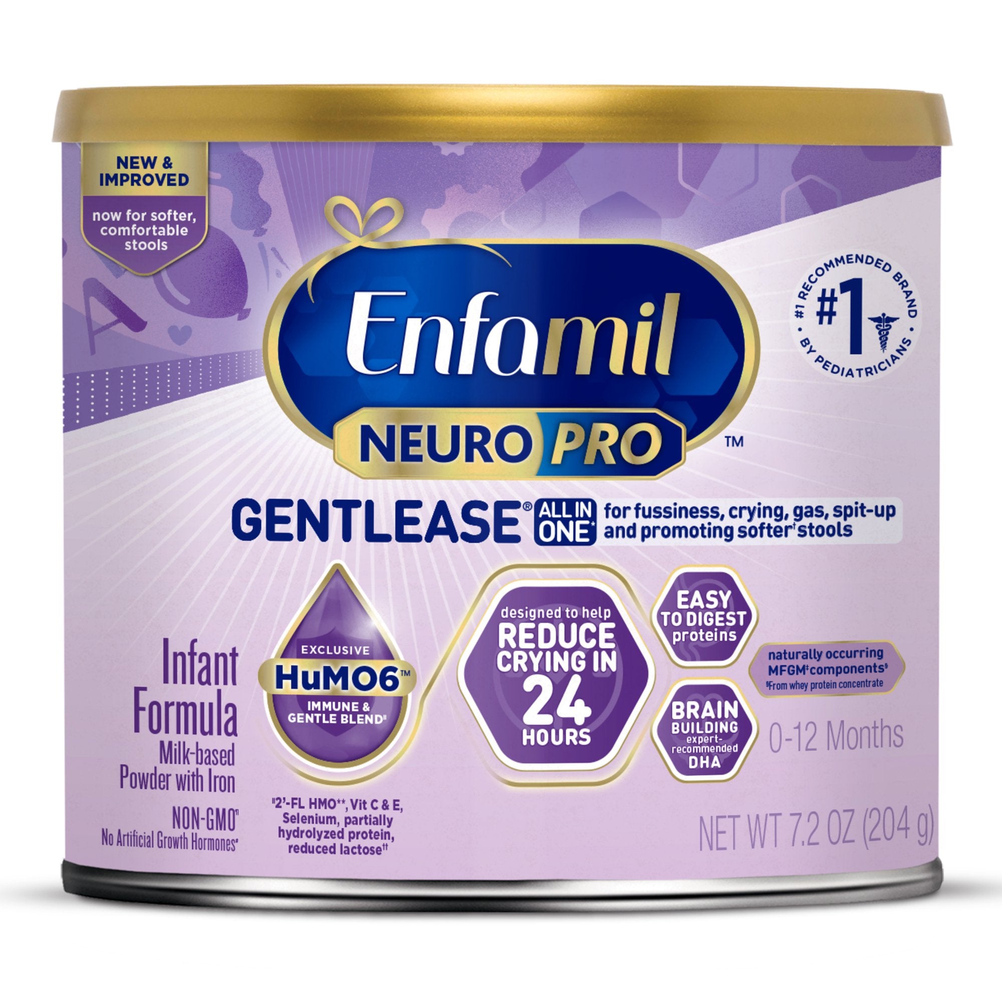 Infant Formula Enfamil NeuroPro™ Gentlease® Unflavored 7.2 oz. Can Powder Milk-Based Crying / Spitup