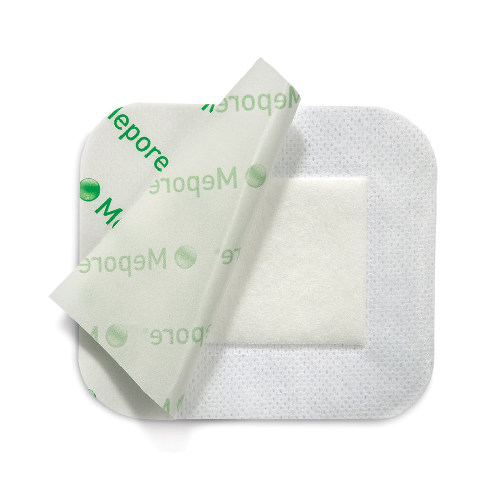 Adhesive Dressing Mepore® 3-3/5 X 8 Inch Nonwoven Spunlace Polyester Rectangle White Sterile