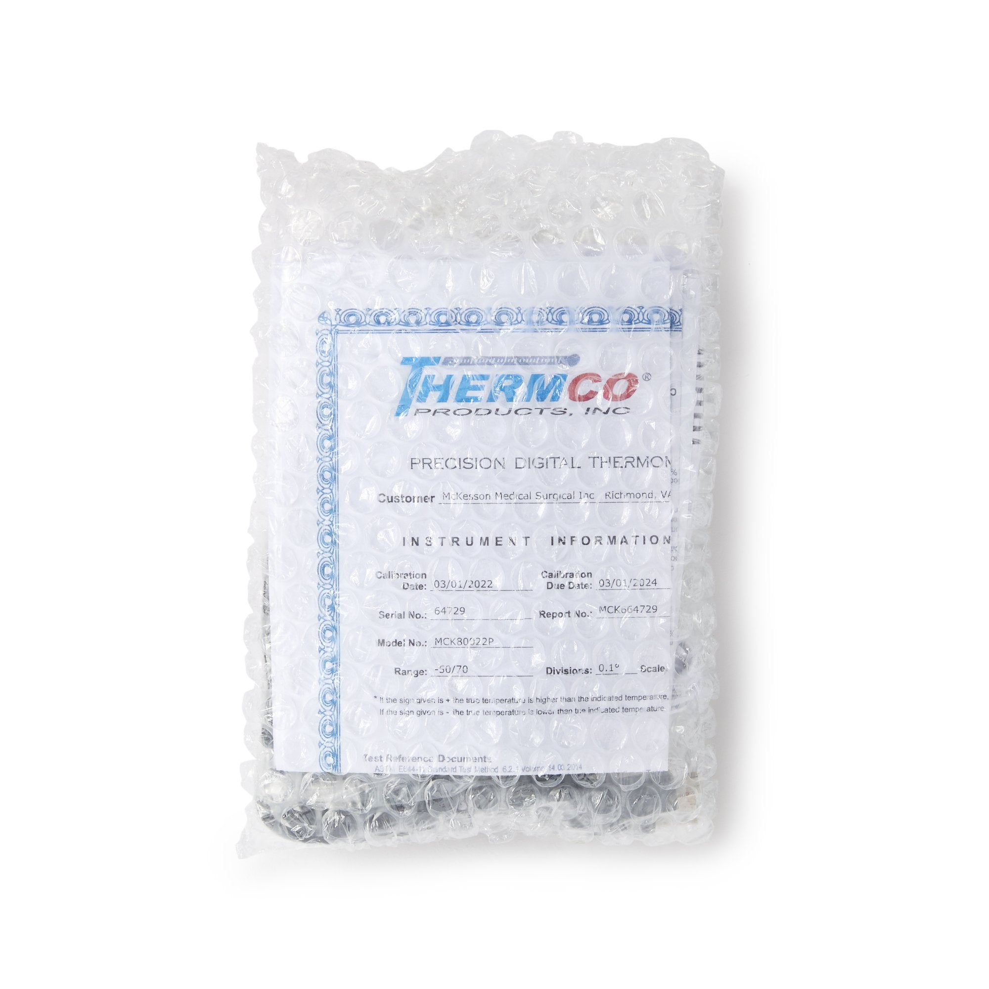 Datalogging Refrigerator / Freezer Thermometer with Alarm McKesson Fahrenheit / Celsius -58° to +158°F (-50° to +70°C) 2 Glycol Bottle Probes / Internal Sensor Flip-out Stand Battery Operated