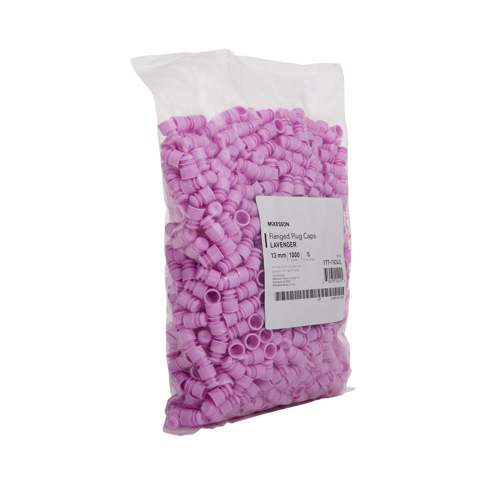 McKesson Lavender Tube Closure for use with 13 mm Blood Drawing Tubes, Glass Test Tubes, Plastic Culture Tubes