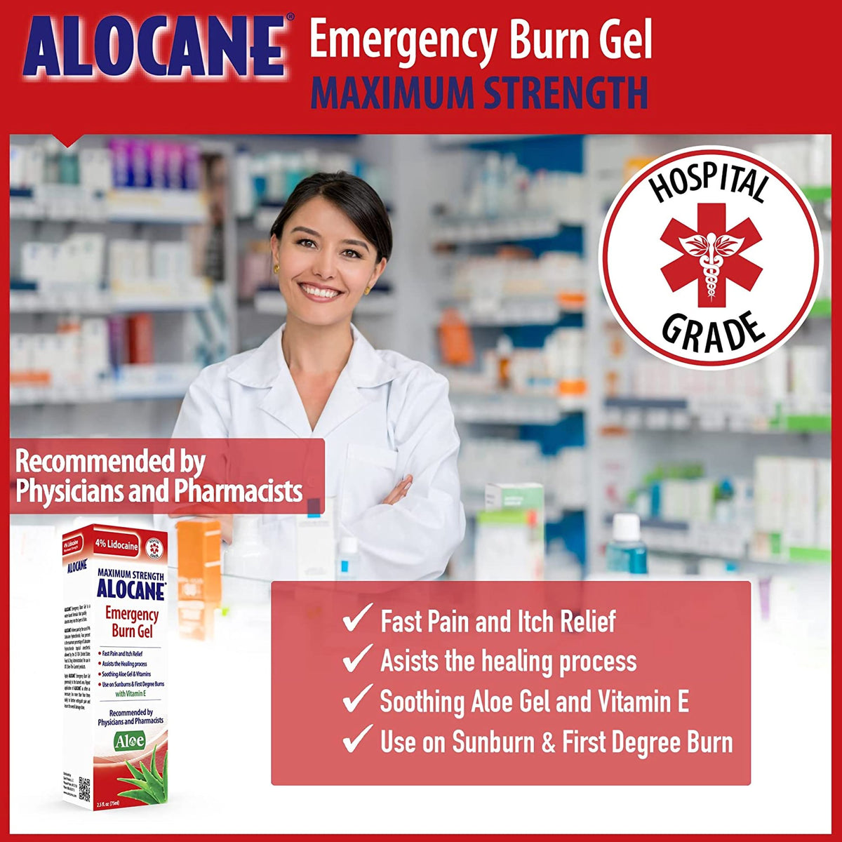Alocane Emergency Burn Gel, Maximum Strength