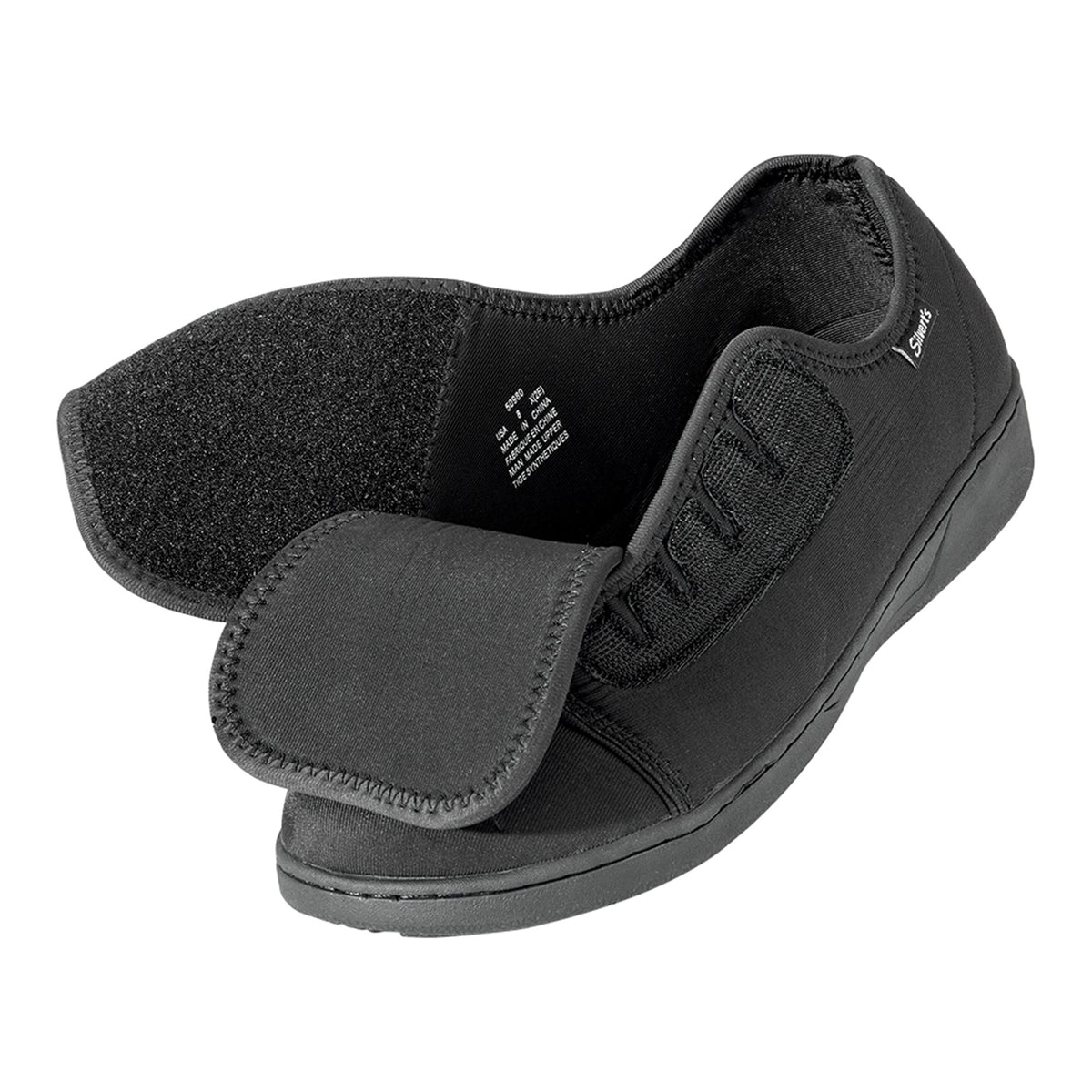 Silverts® Ultra Comfort Flex Hook and Loop Closure Shoe, Size 12, Black