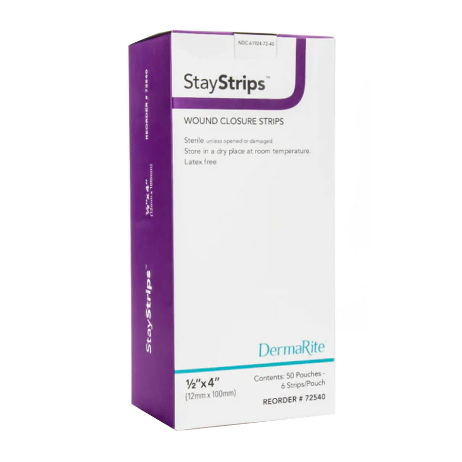 Skin Closure Strip StayStrips® 1/2 X 4 Inch Nonwoven Material Flexible Strip White
