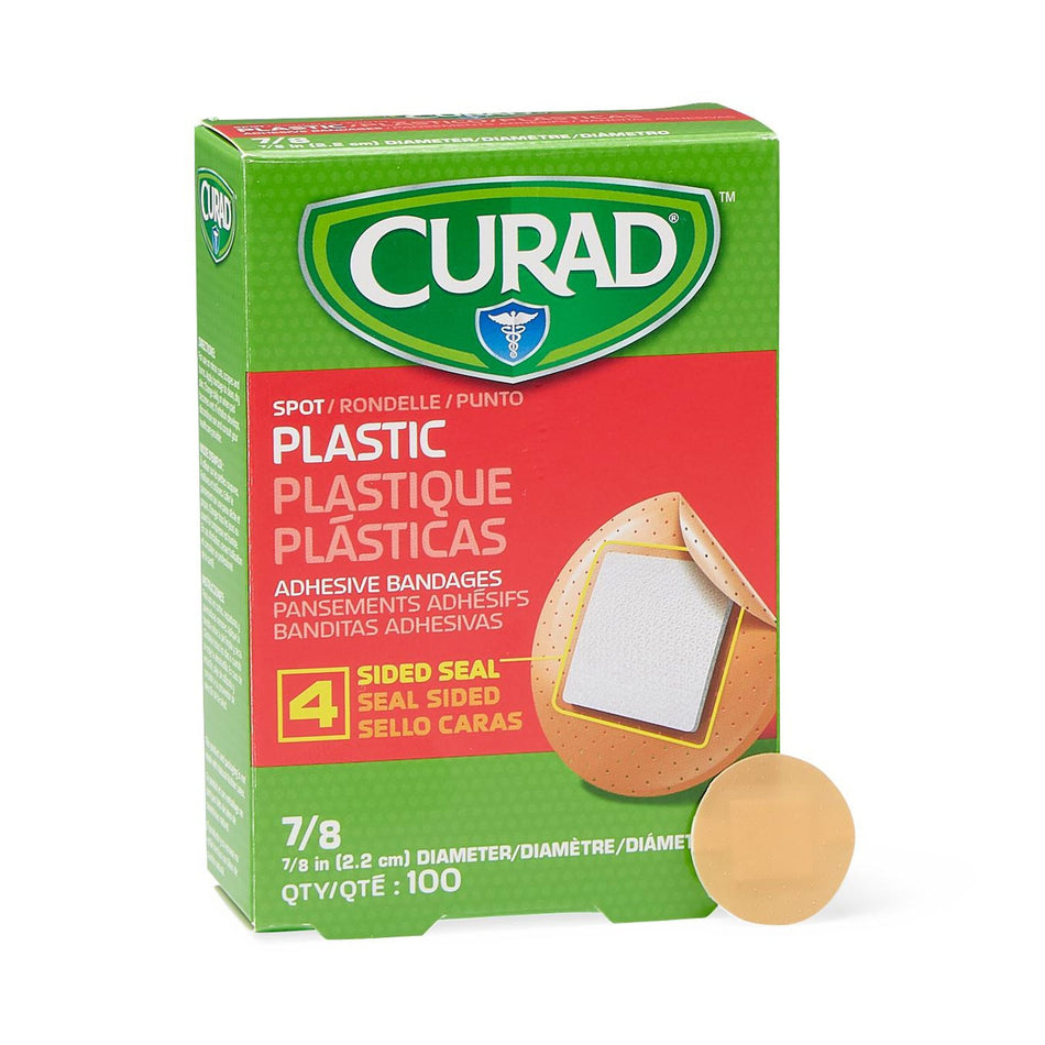 Adhesive Spot Bandage Curad® 7/8 Inch Plastic Round Tan Sterile