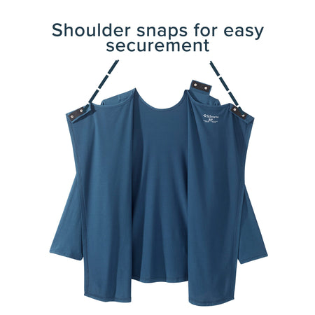 Adaptive Shirt Silverts® Medium Navy Blue Without Pockets Long Sleeve Female