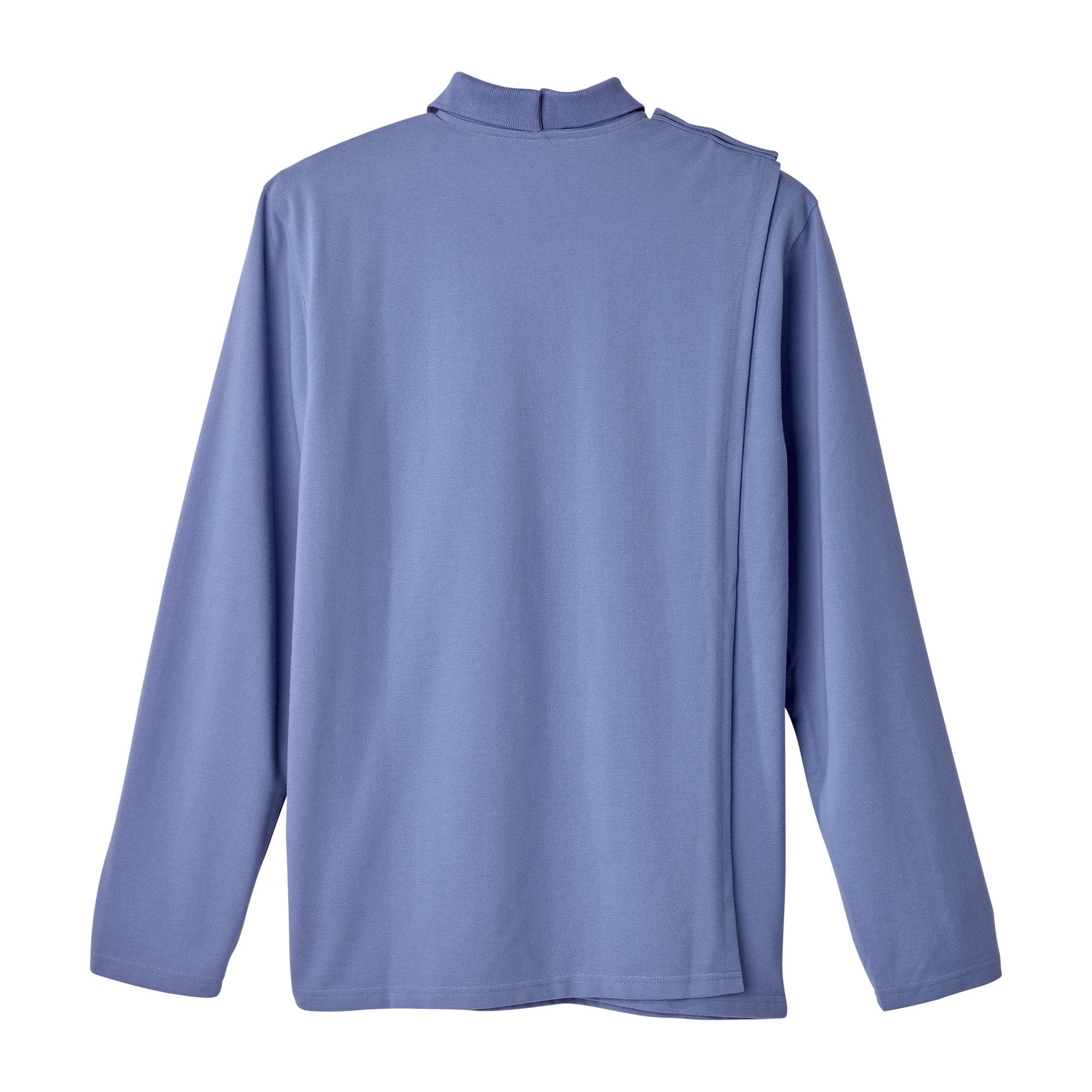 Adaptive Polo Shirt Silverts® 2X-Large Ceil Blue 1 Pocket Long Sleeve Male