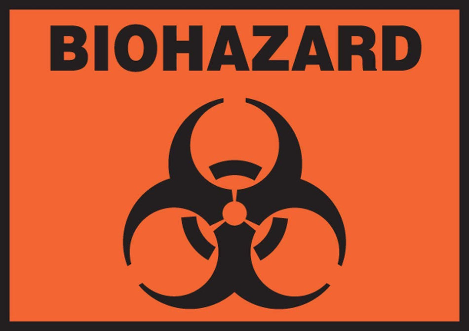 Pre-Printed Label Accuform Signs Warning Label Black / Orange Vinyl Biohazard w/Sign Black Biohazard 3-1/2 X 5 Inch
