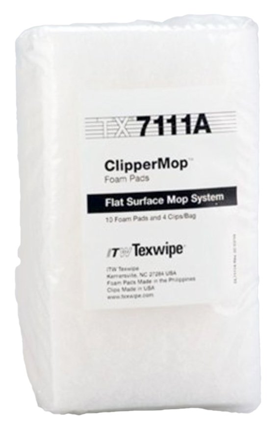 Cleanroom Mop Pad Kit Texwipe® ClipperMop™ White Foam Disposable