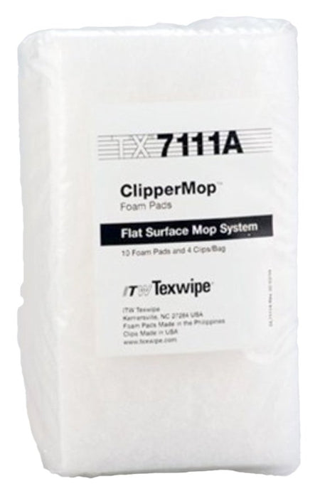 Cleanroom Mop Pad Kit Texwipe® ClipperMop™ White Foam Disposable