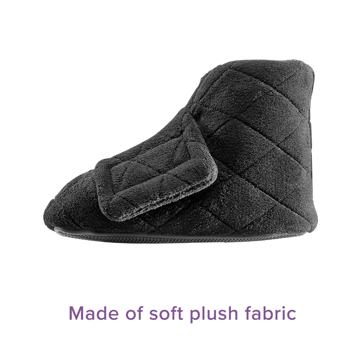 Bootie Slippers Silverts® Female Adult Small / X-Wide Hard Sole Single Patient Use Black