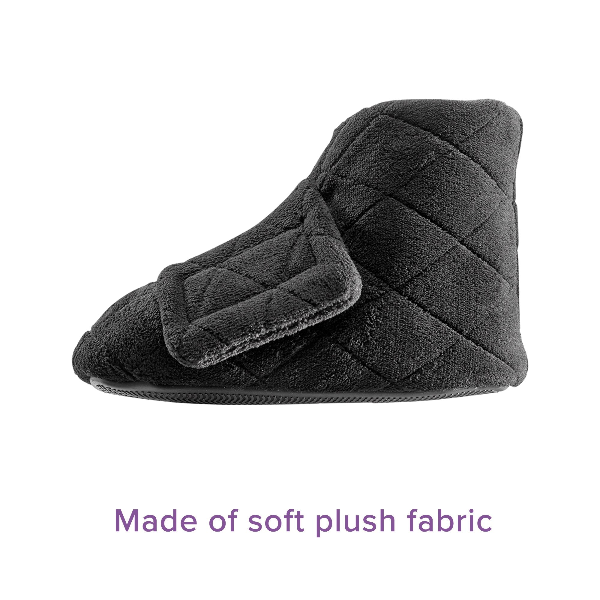 Bootie Slippers Silverts® Female Adult Small / X-Wide Hard Sole Single Patient Use Black