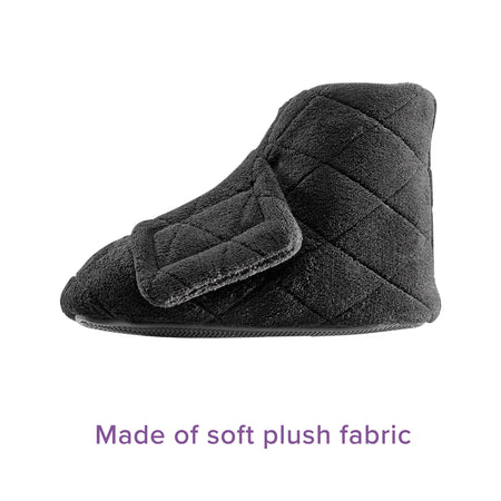Bootie Slippers Silverts® Female Adult Small / X-Wide Hard Sole Single Patient Use Black