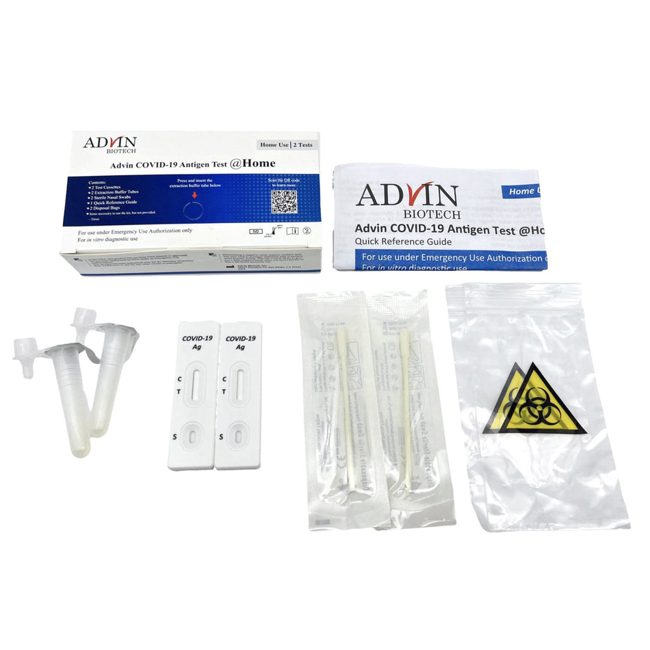 Respiratory Test Kit Advin COVID-19 Antigen Test 2 Tests per Kit