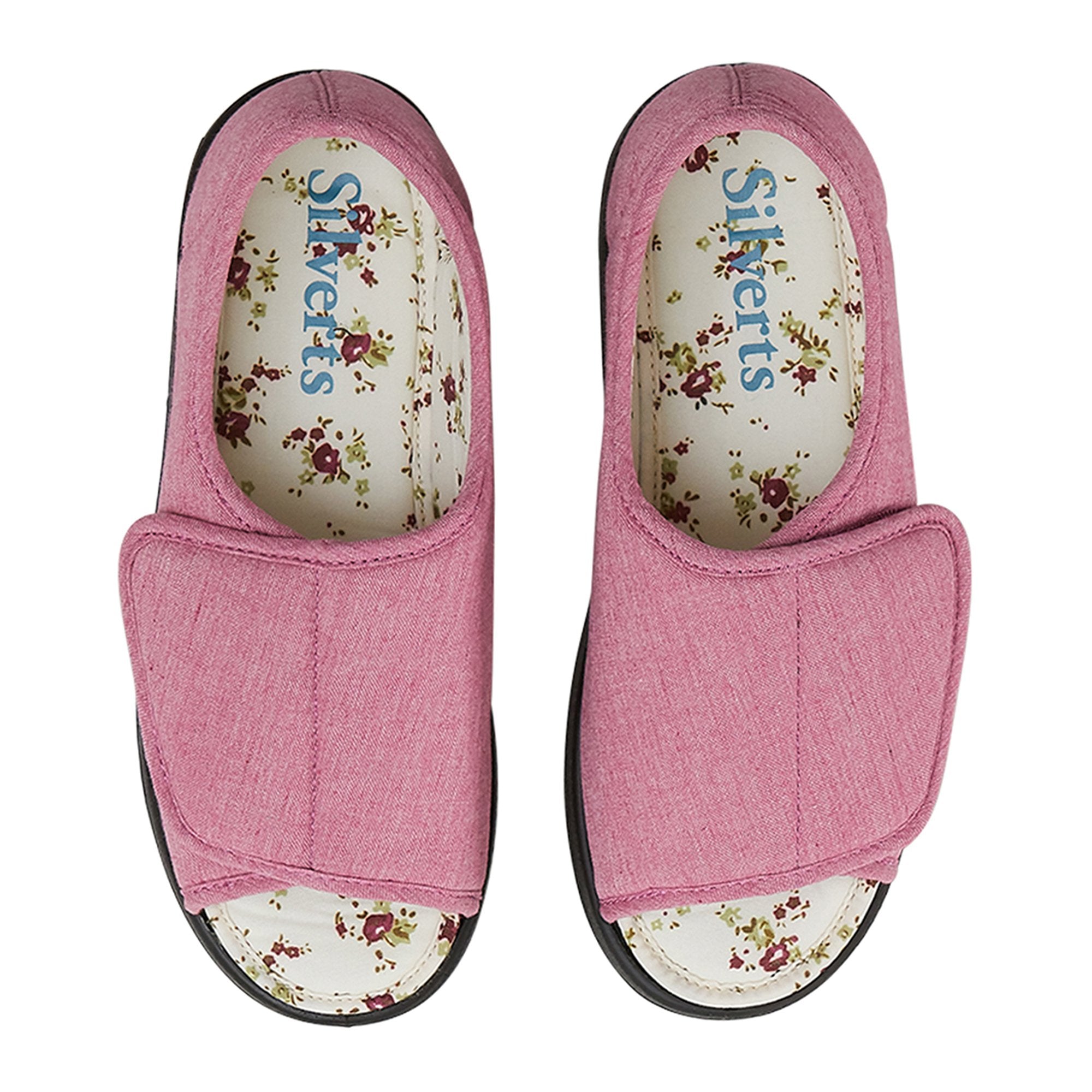 Silverts® Hook and Loop Closure Shoe, Size 8, Misty Rose
