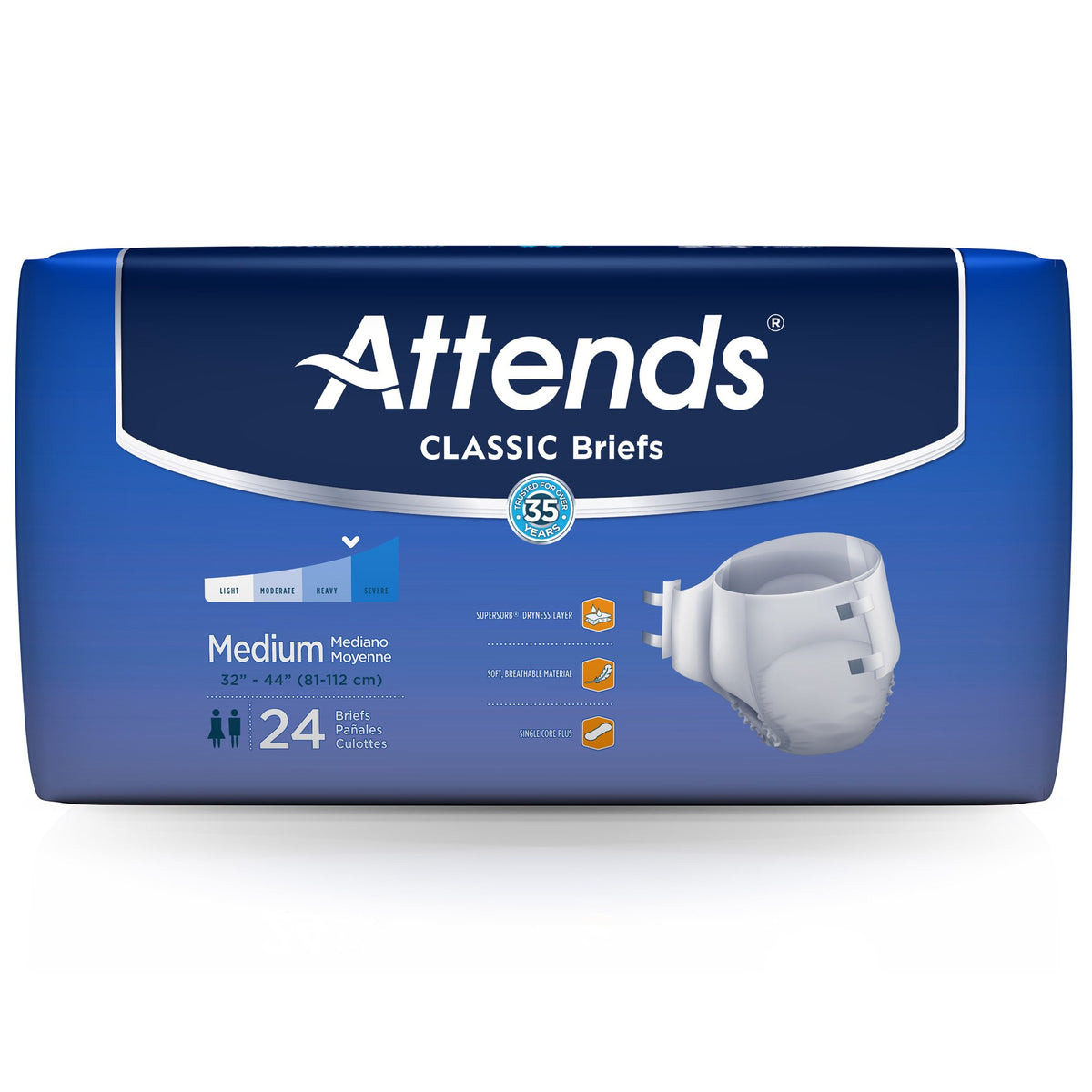 Attends® Classic Briefs, Medium