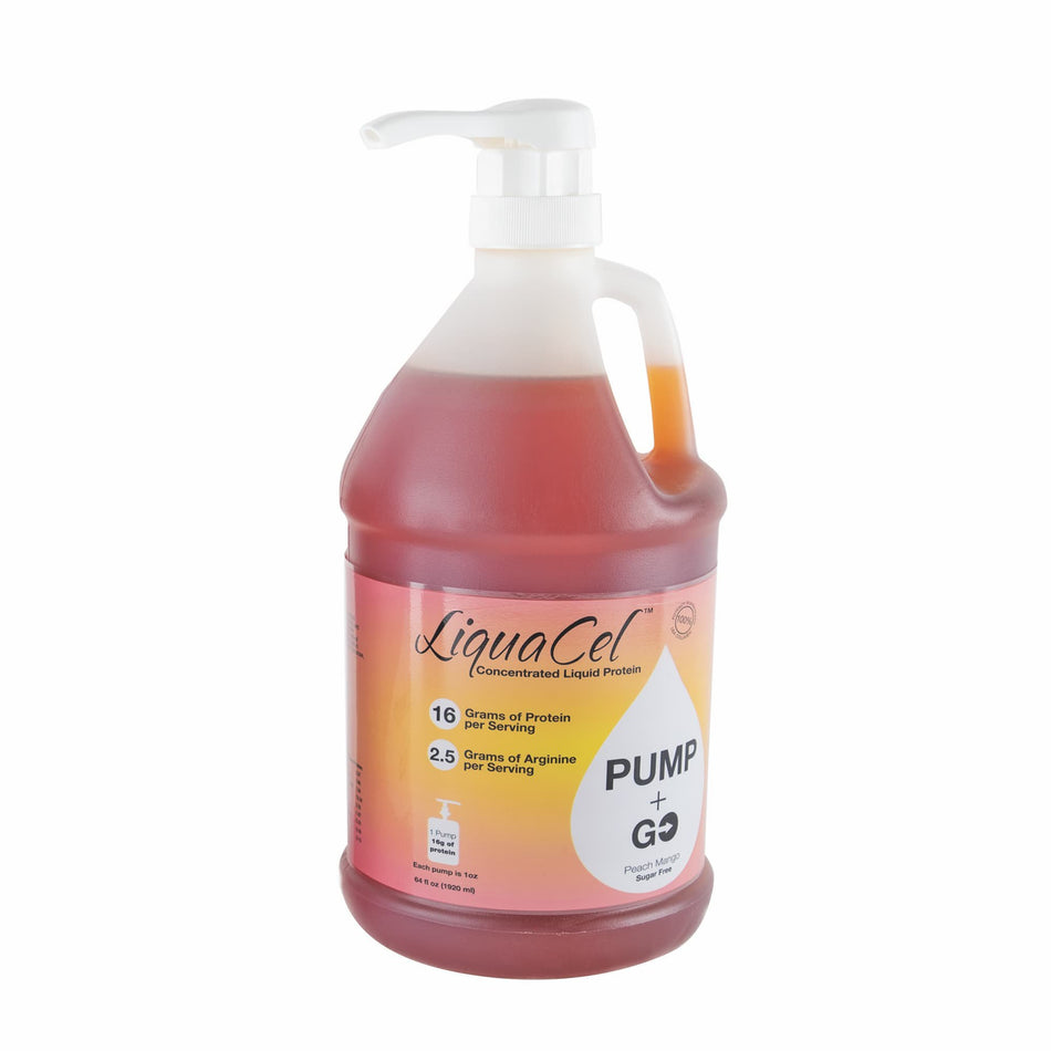 Oral Supplement LiquaCel® Pump + Go Peach Mango Flavor Liquid 64 oz. Pump Bottle