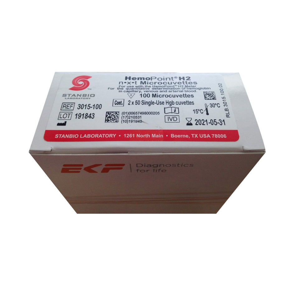 HemoPoint® H2 n•x•t Hematology Reagent Microcuvette for use with HemoPoint H2 Hemoglobin Photomerer, Hemoglobin / Hematocrit test