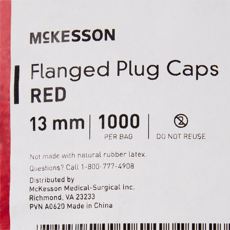 McKesson Red Tube Closure for use with 13 mm Blood Drawing Tubes, Glass Test Tubes, Plastic Culture Tubes