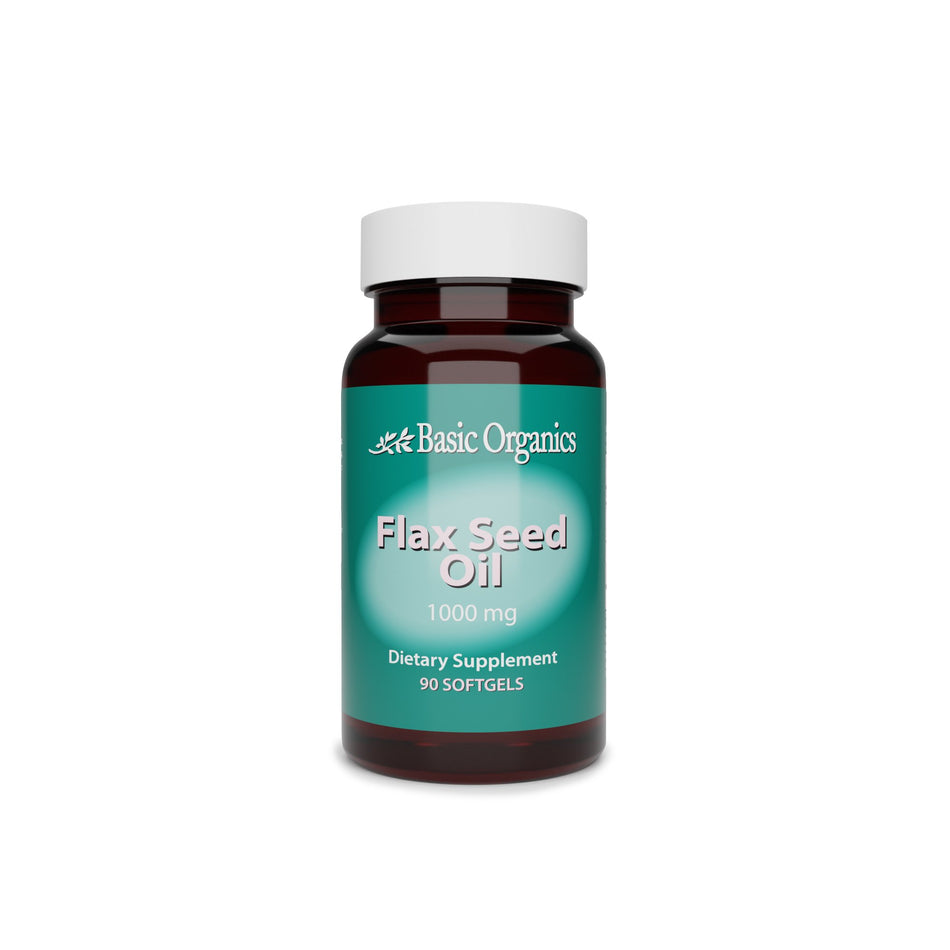 Dietary Supplement Basic Organics Flaxseed Oil 1,000 mg Strength Softgel 90 per Bottle