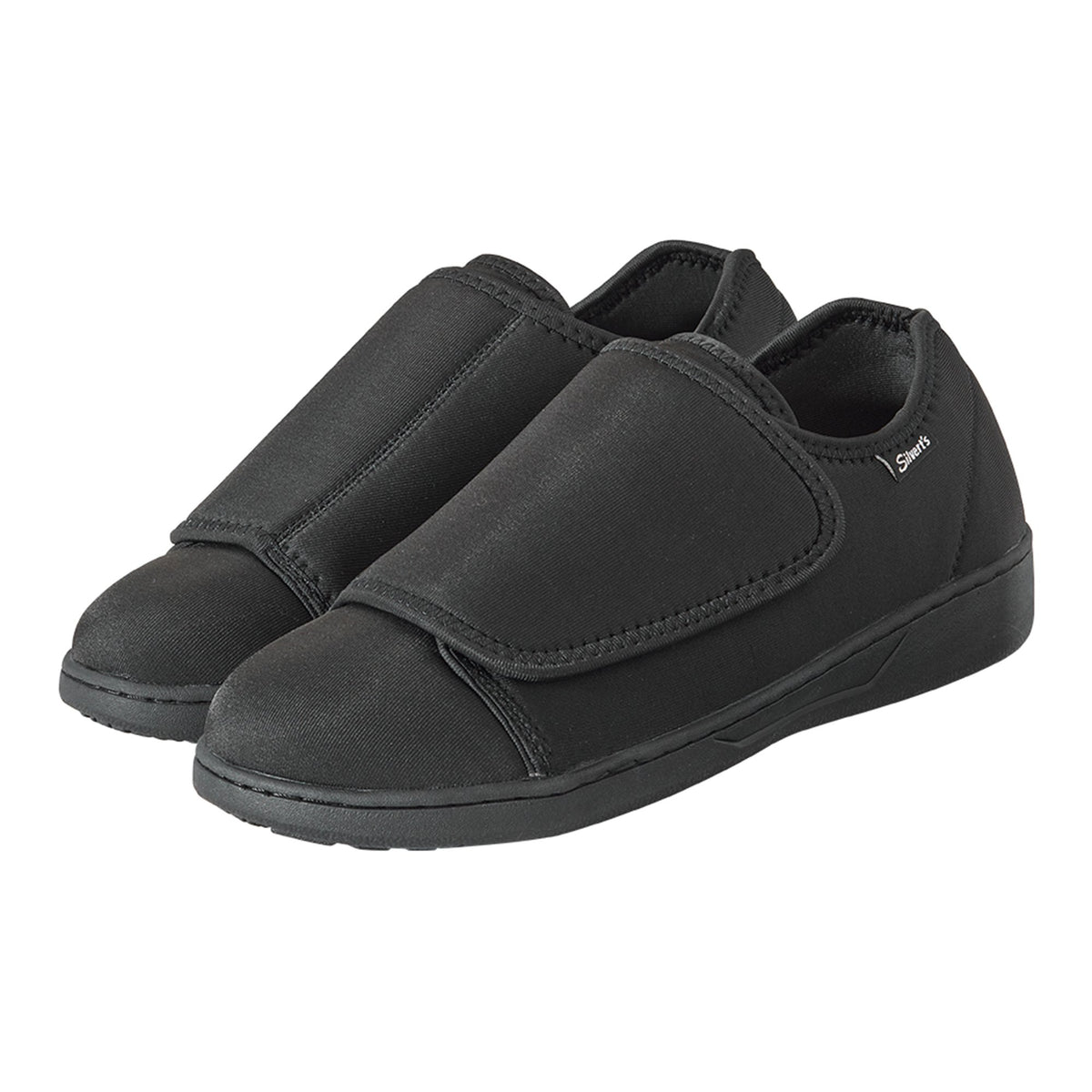 Silverts® Ultra Comfort Flex Hook and Loop Closure Shoe, Size 7, Black